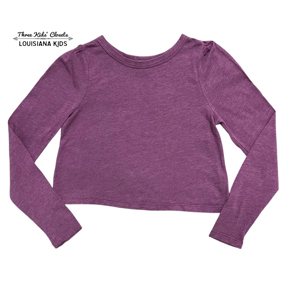 Splendid 8Y Purple Long Sleeve Crop Top